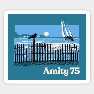 Amity 1975 - The Summer Of Jaws - Vintage Style Souvenir Design Sticker